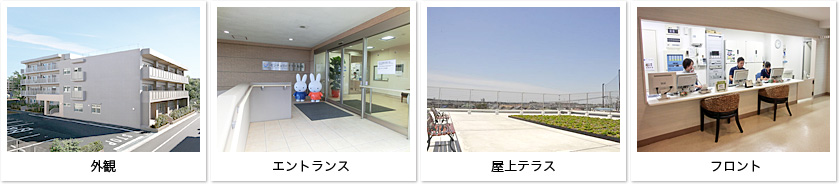 外観、玄関、屋上テラス、受付