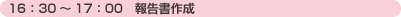 16：30～17：00　報告書作成